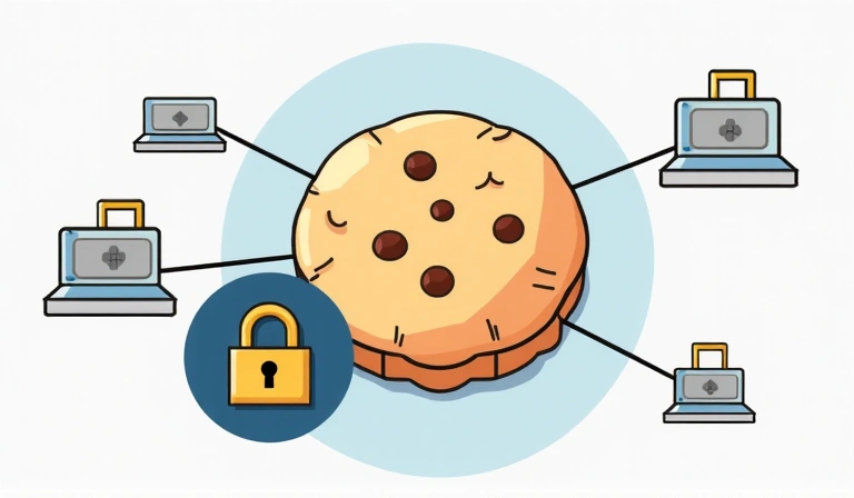Ilustración de una cookie esencial que asegura el funcionamiento de un sitio web